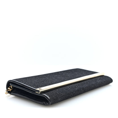Jimmy Choo Canvas Glitter Milla Wallet on Chain Black 4 of 9