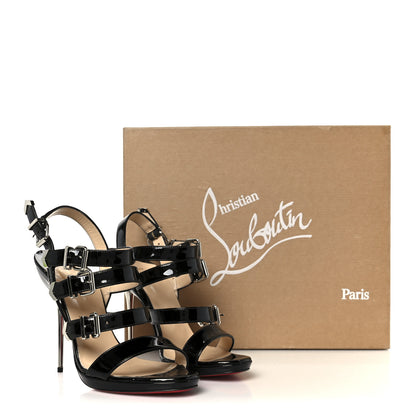Christian Louboutin Patent Funky 120 Cage Sandals 37.5 Black 9 of 9