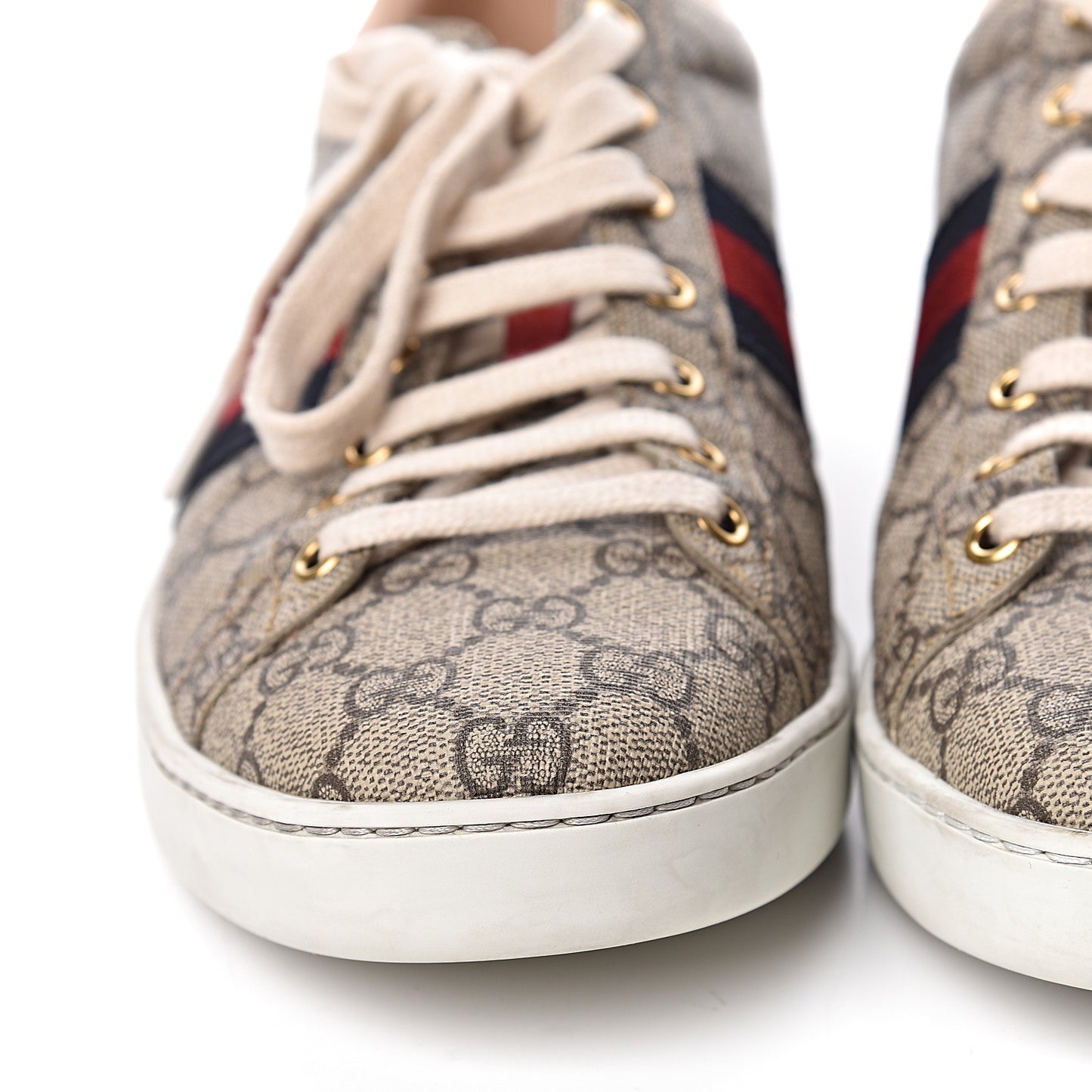 GG Supreme Monogram Womens Ace Low-Top Sneaker 42 Beige