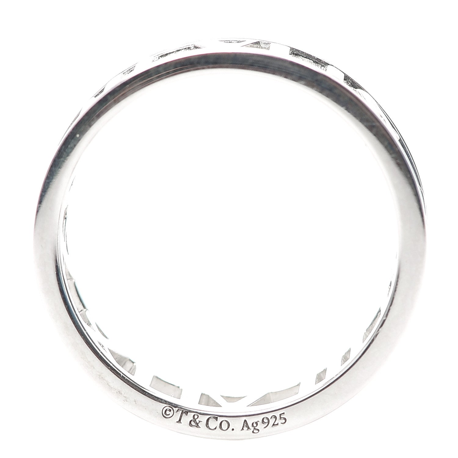 Tiffany Sterling Silver Wide Atlas Open Ring 55 7.25 4 of 5