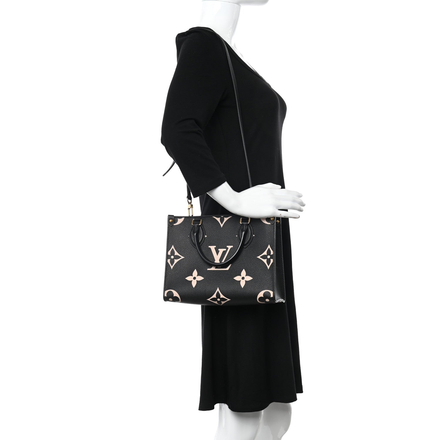 Louis Vuitton Empreinte Monogram Giant Onthego PM Black Beige 2 of 10