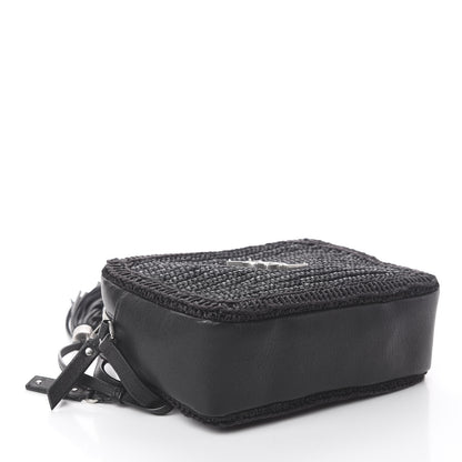 Saint Laurent Raffia Calfskin Monogram Lou Camera Bag Black 3 of 8