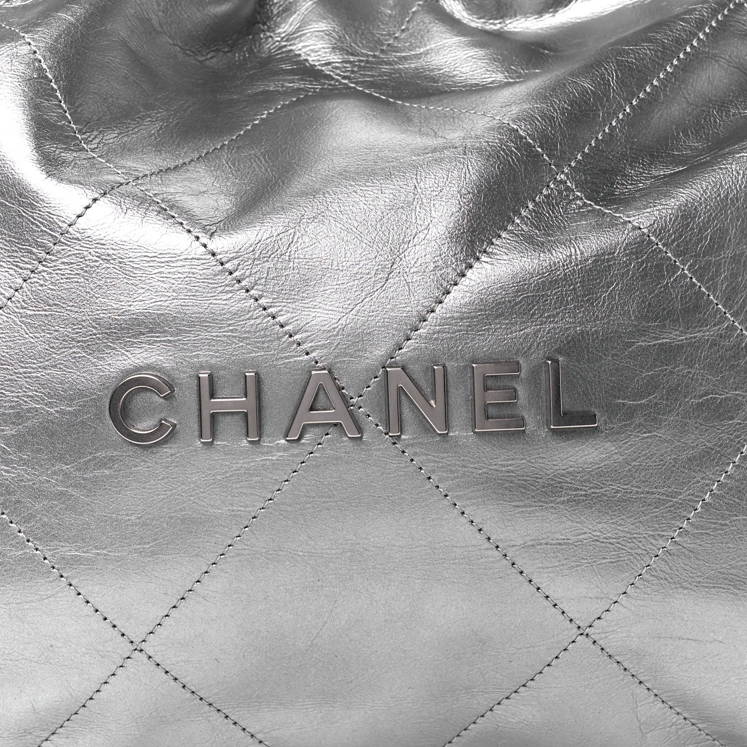 Chanel Metallic Calfskin Quilted Chanel 22 Silver 8 of 12