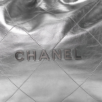 Chanel Metallic Calfskin Quilted Chanel 22 Silver 8 of 12