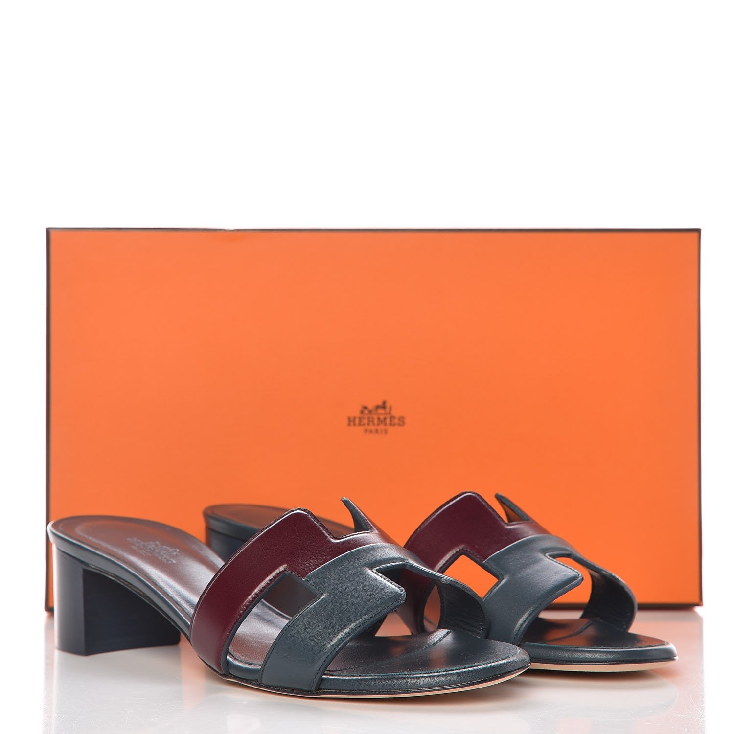Hermes Calfskin Oasis Sandals 36 Bleu Ardoise Bordeaux 8 of 8