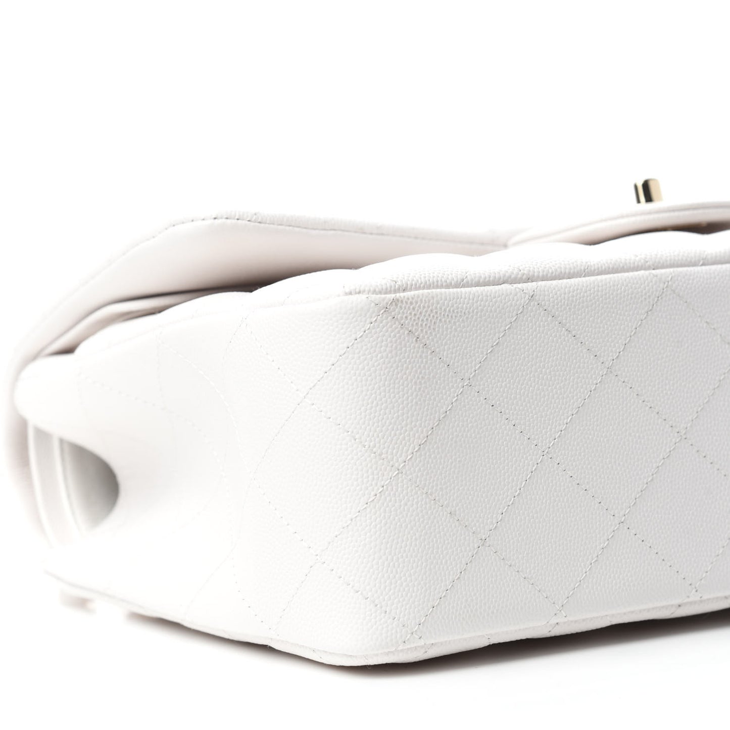 Caviar Quilted Jumbo Double Flap White