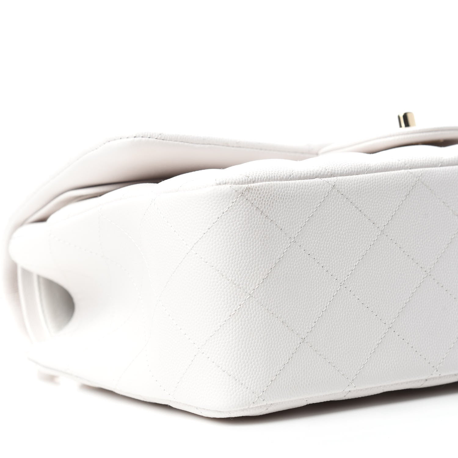 Chanel Caviar Quilted Jumbo Double Flap White 6 of 10