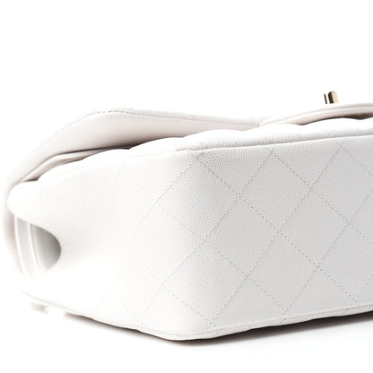 Chanel Caviar Quilted Jumbo Double Flap White 6 of 10