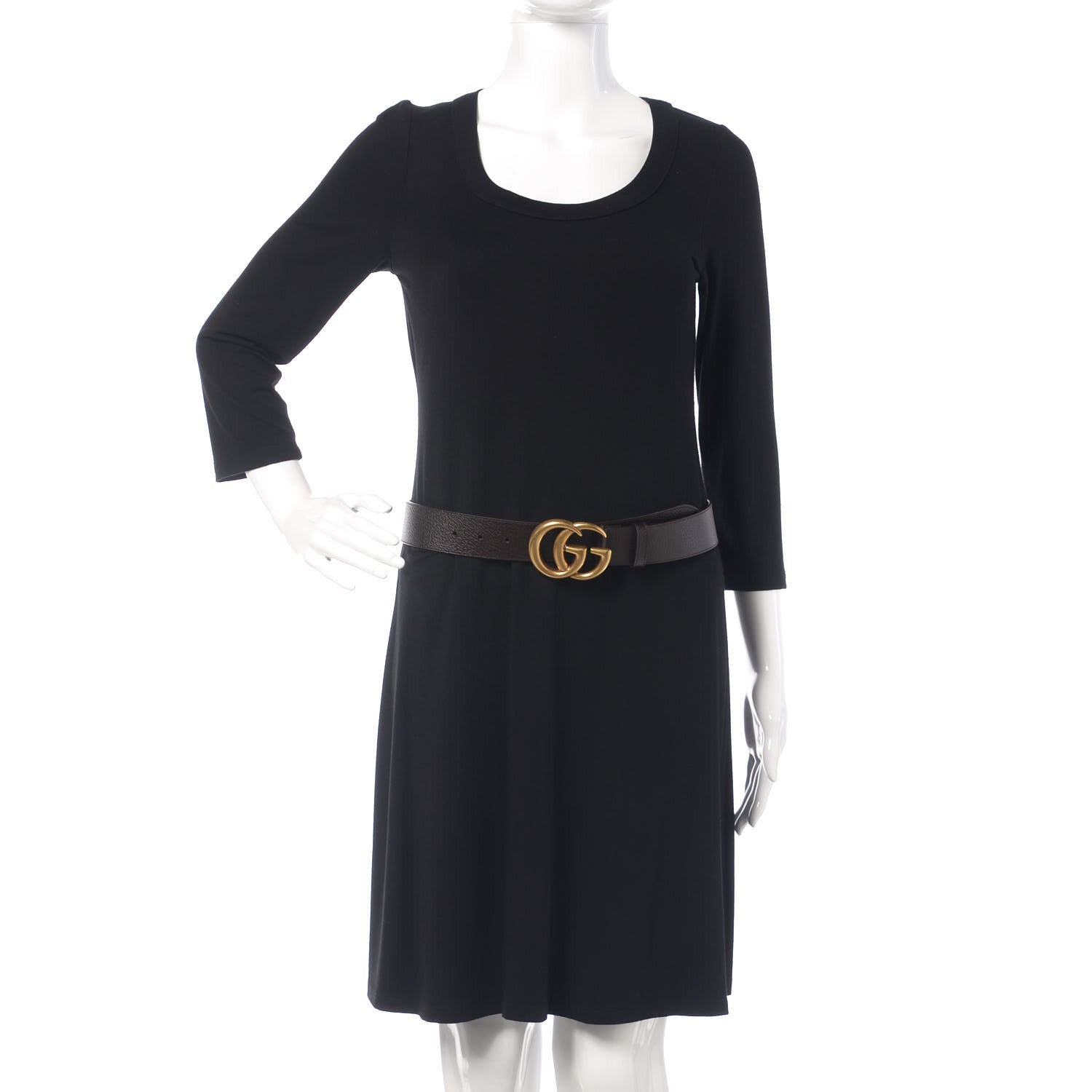 Gucci Textured Calfskin Double G 40mm Belt 80 32 Dark Cocoa 2 of 7