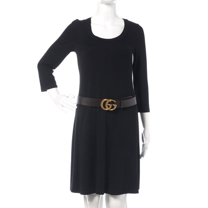 Gucci Textured Calfskin Double G 40mm Belt 80 32 Dark Cocoa 2 of 7