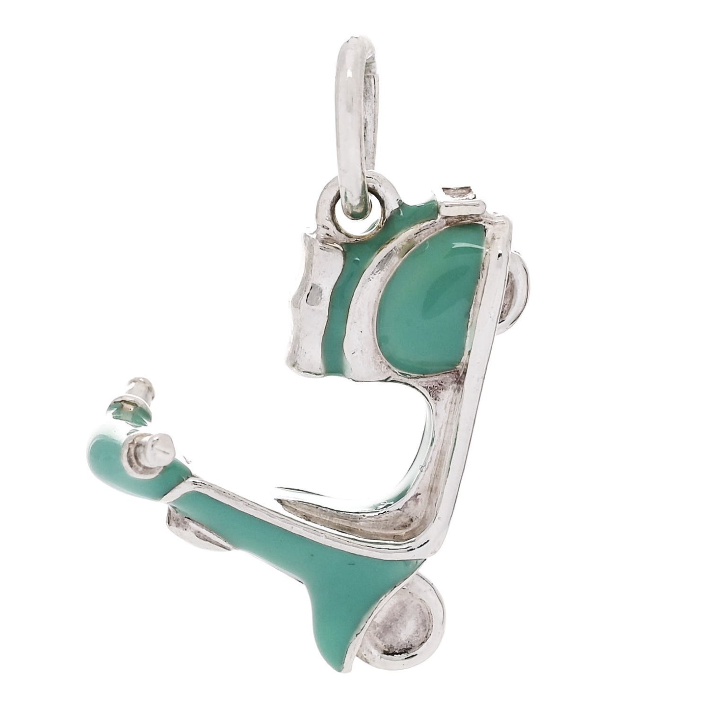 Sterling Silver Enamel Scooter Charm Blue