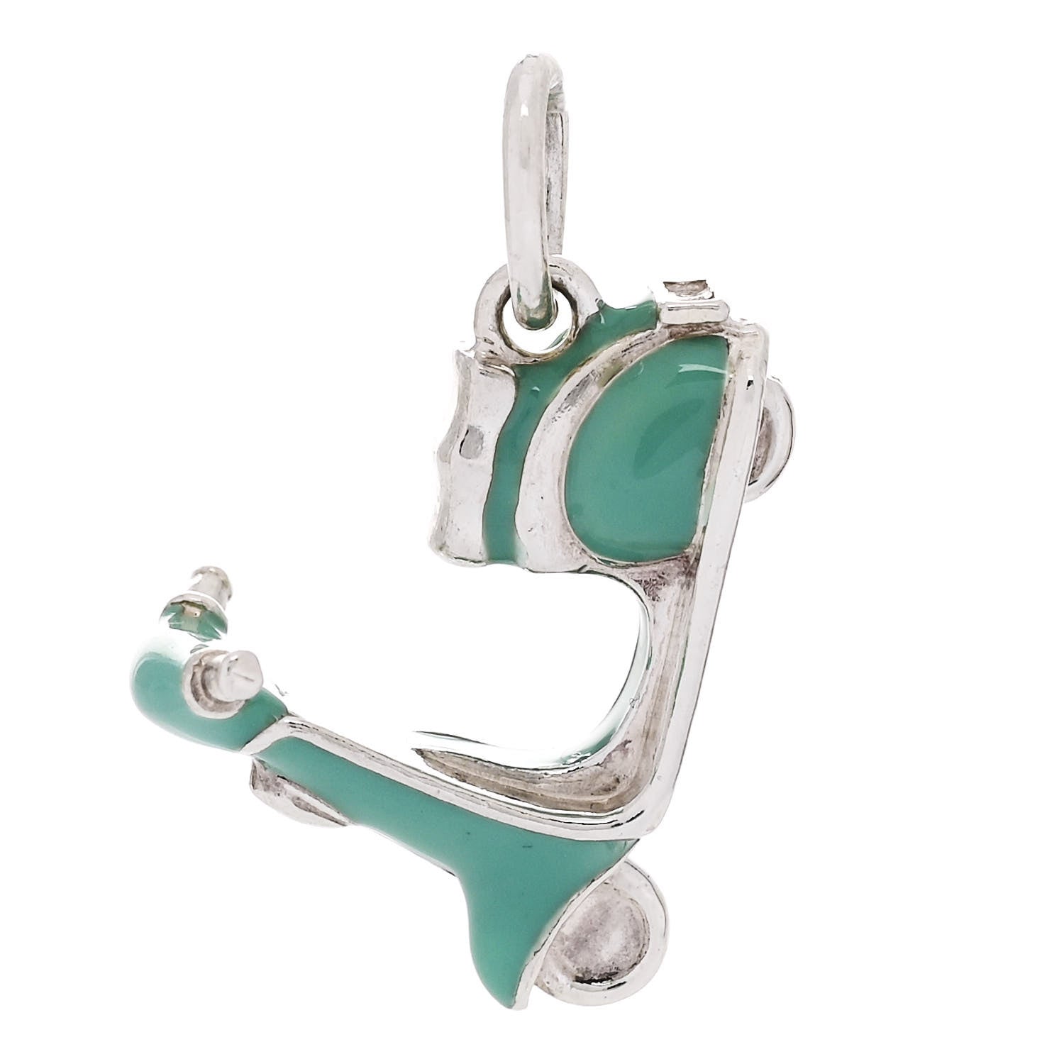 Tiffany Sterling Silver Enamel Scooter Charm Blue 2 of 7