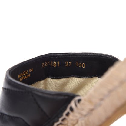 Gucci Nappa Matelasse GG Marmont Espadrille Slippers 37 Black 9 of 10