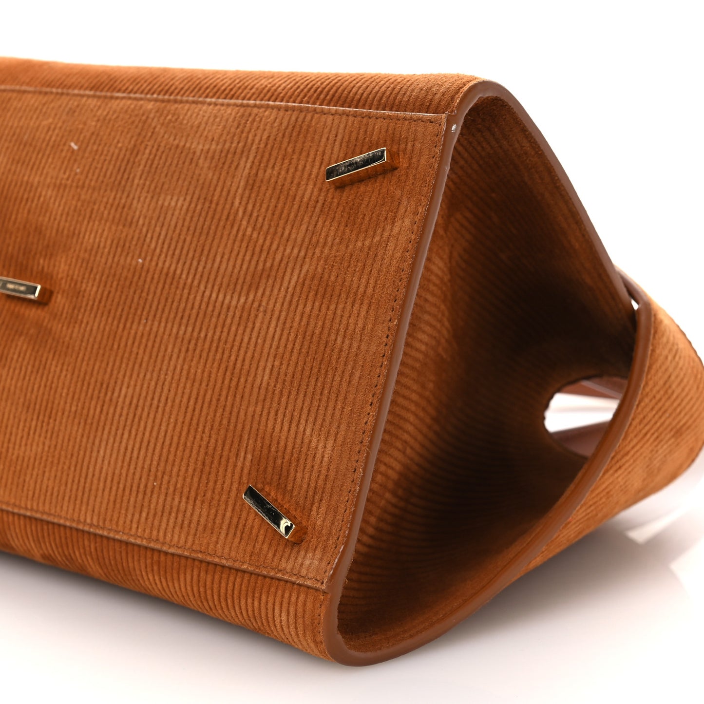 Suede Corduroy Medium Hug Bag Natural Nude