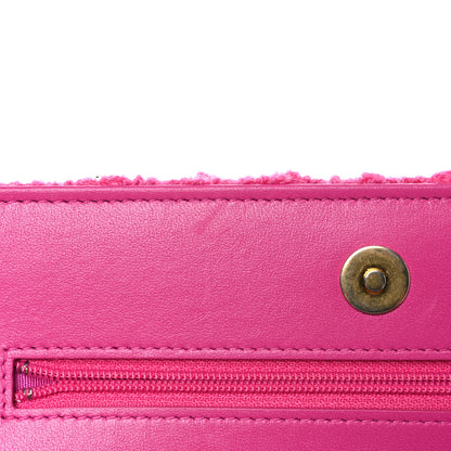 Chanel Wool Tweed Lambskin Quilted Chanel 19 Wallet On Chain WOC and Coin Purse Fuchsia 11 of 12