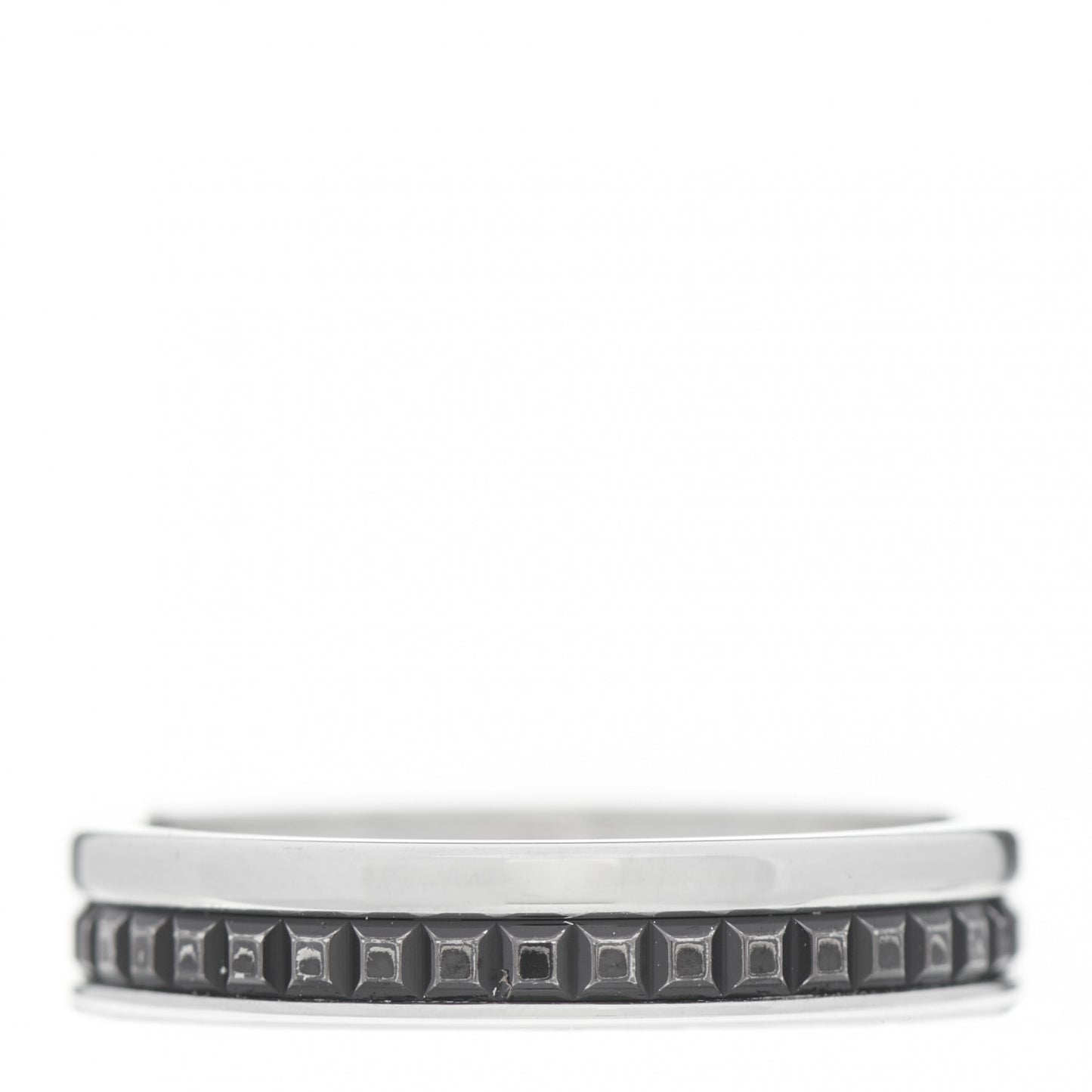 18K White Gold PVD Quatre Black Edition Wedding Band Ring 56 7.75