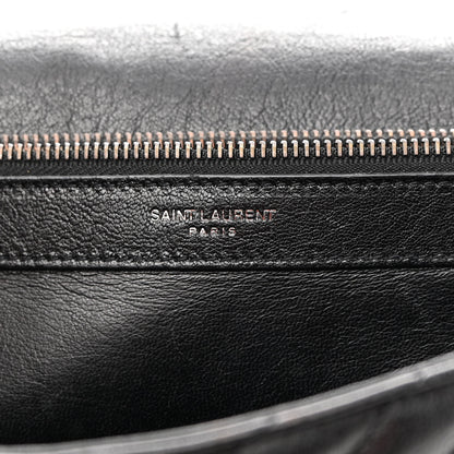 Saint Laurent Sheepskin Matelasse Chevron Monogram Large College Satchel Black 6 of 9