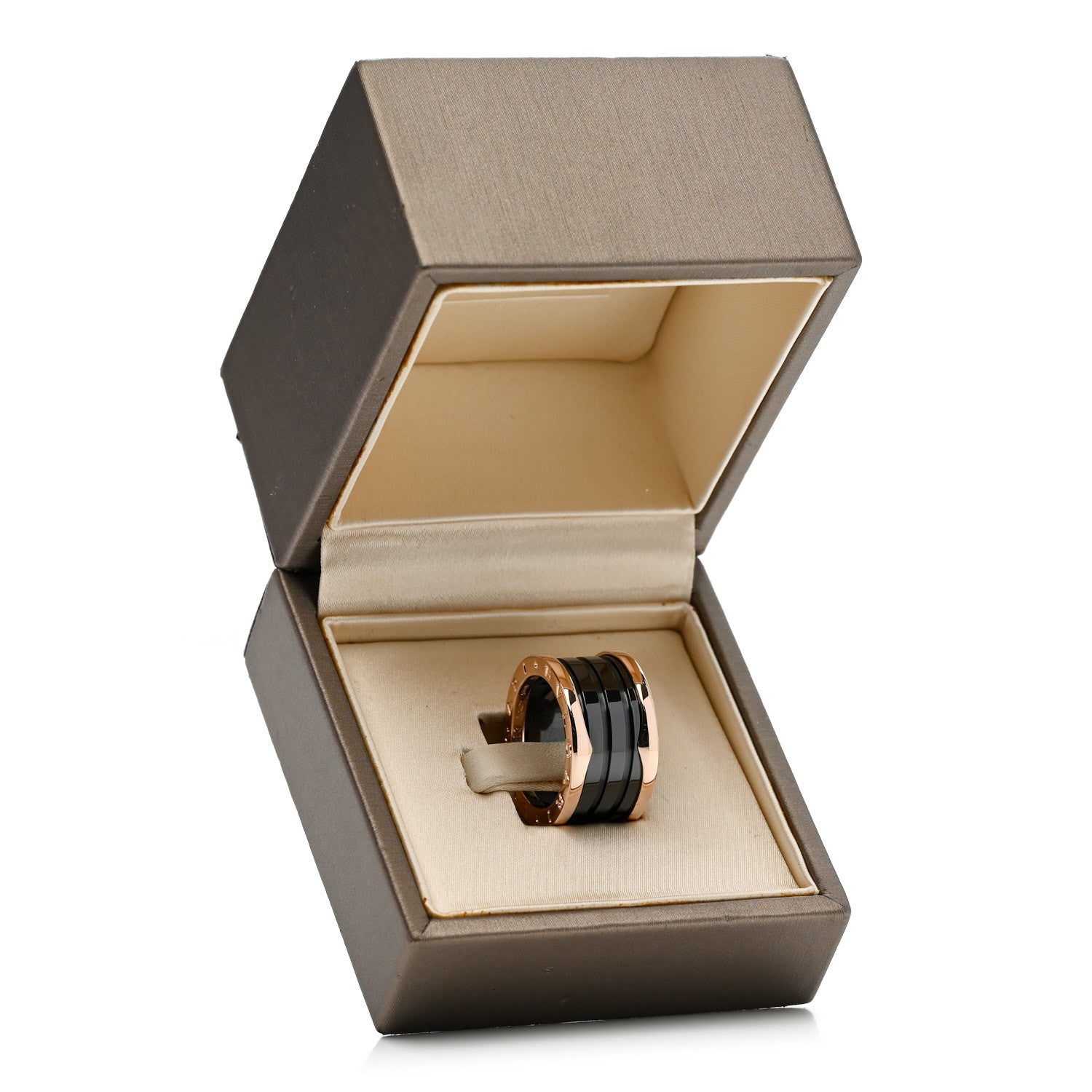 Bulgari 18K Rose Gold Black Ceramic B.Zero1 Four-Band Ring 53 6.25 6 of 6