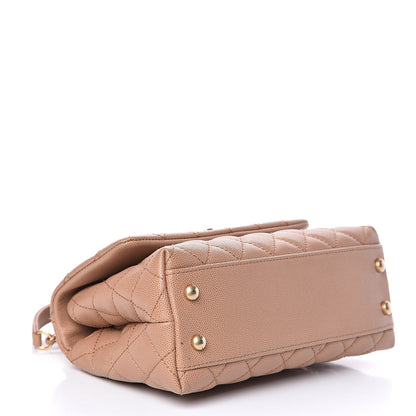 Chanel Caviar Lizard Quilted Mini Coco Handle Flap Beige 4 of 14