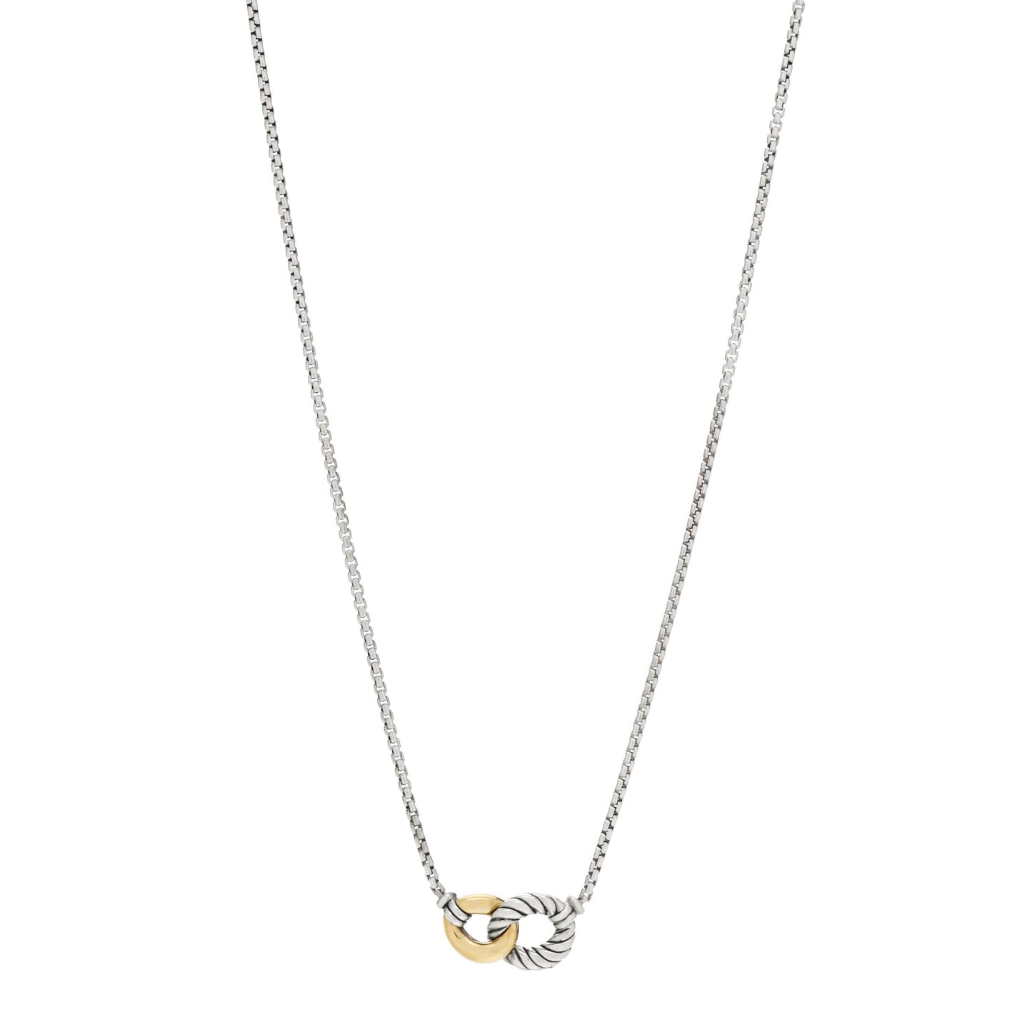 Sterling Silver 18K Yellow Gold Belmont Pendant Necklace
