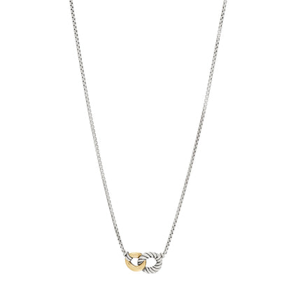 David Yurman Sterling Silver 18K Yellow Gold Belmont Pendant Necklace 1 of 3