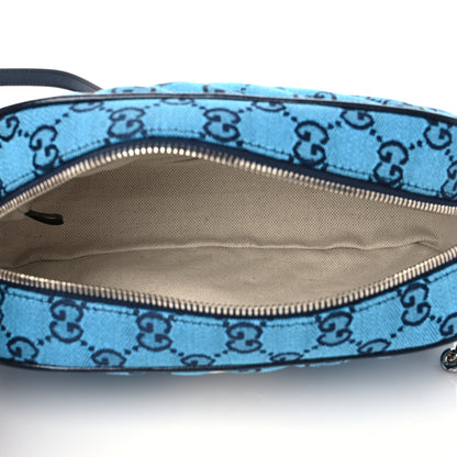 Gucci Monogram Multicolor Matelasse Diagonal Small GG Marmont Chain Shoulder Bag Light Blue 5 of 7