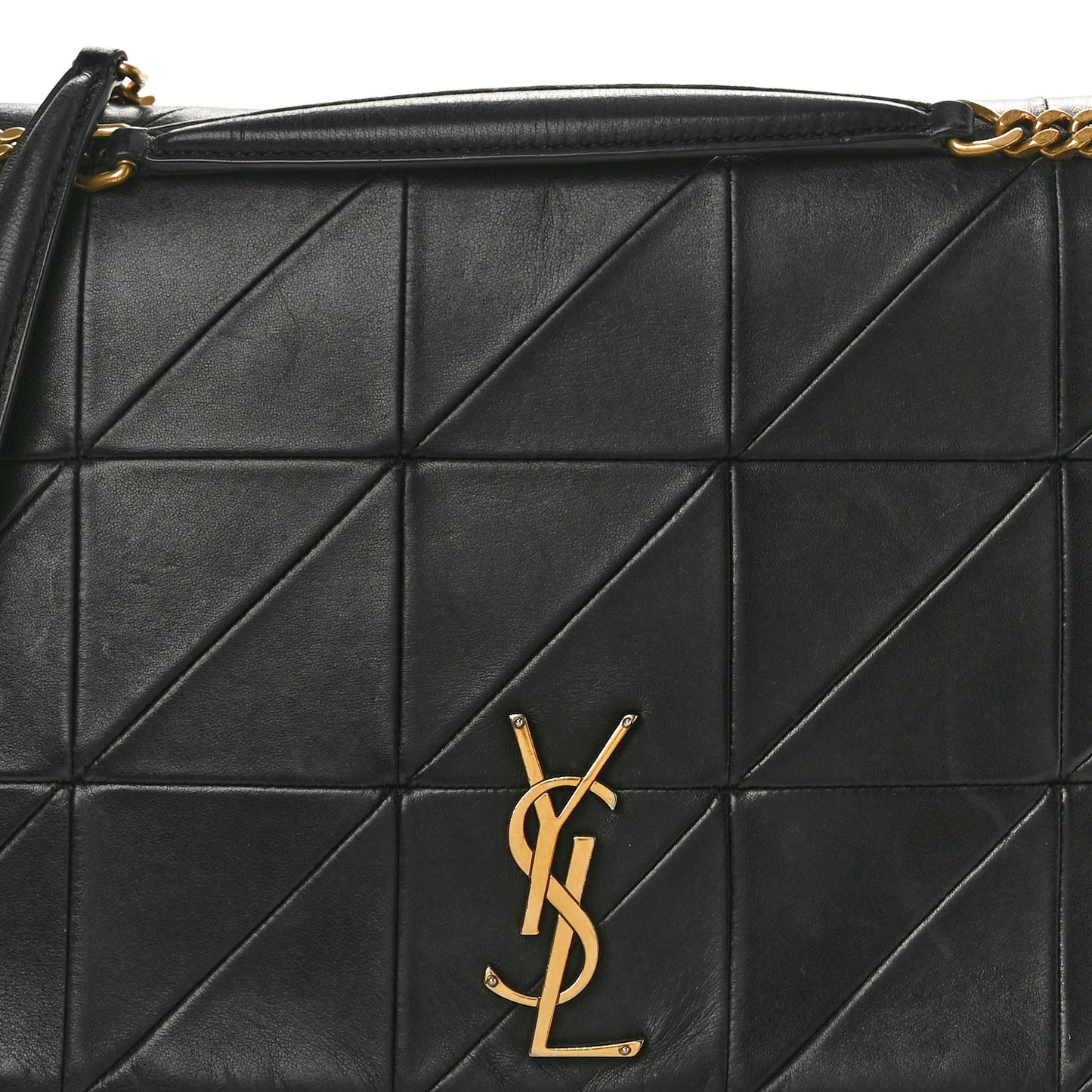 Lambskin Patchwork Monogram Large Jamie Black
