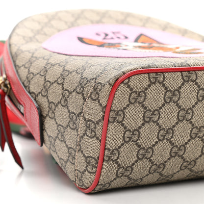 Gucci GG Supreme Monogram Web Bosco Patch Dome Backpack Beige Malva Hibiscus Red 9 of 10
