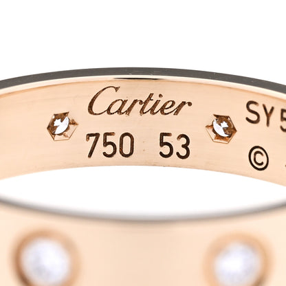 Cartier 18K Yellow Gold 8 Diamond 4mm LOVE Wedding Band Ring 53 6.5 4 of 5