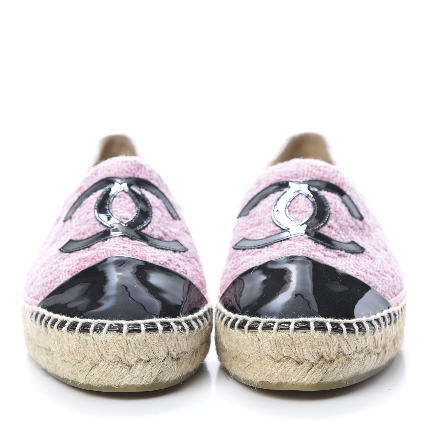 Tweed Patent CC Espadrilles 38 Pink Black