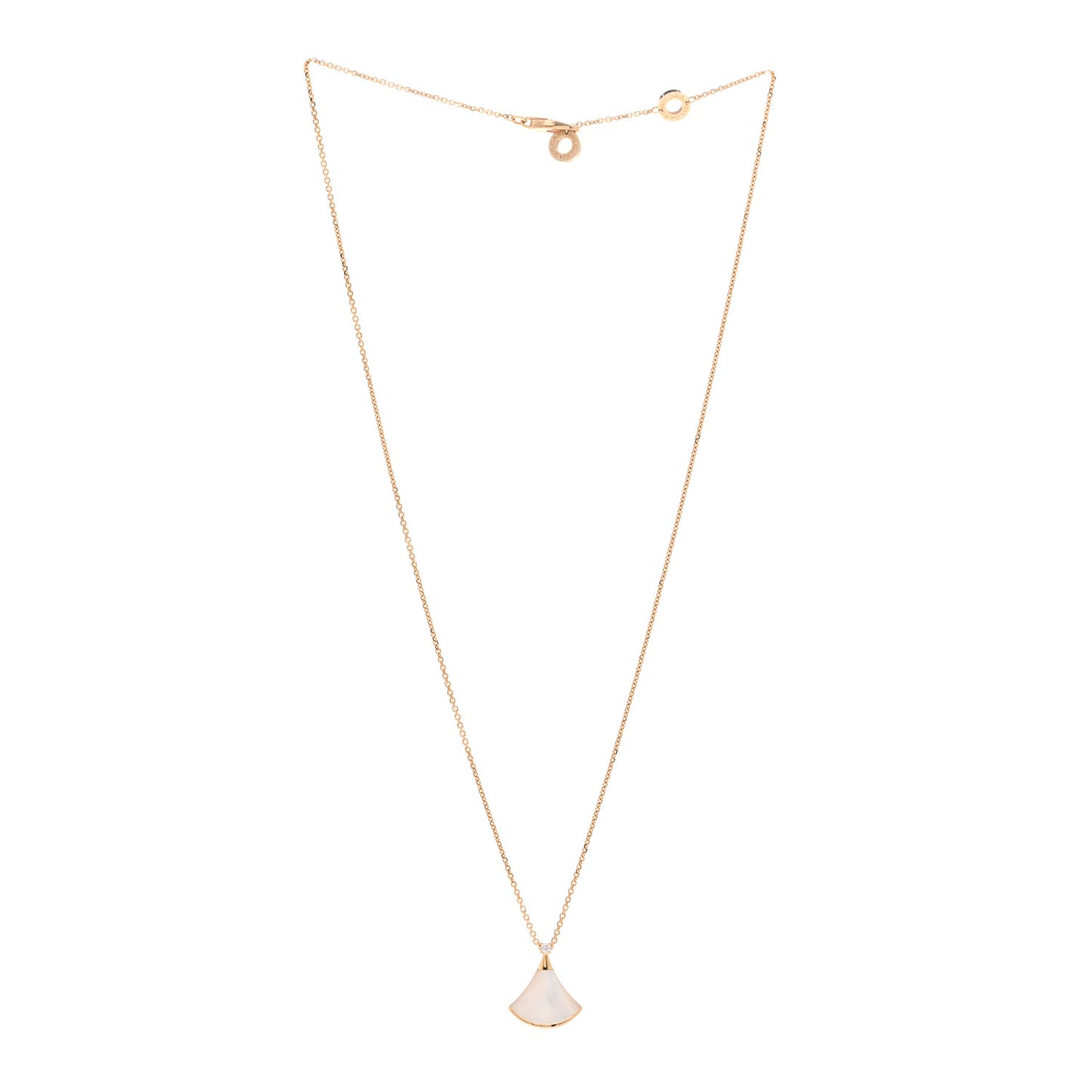 18K Rose Gold Diamond Mother of Pearl Small Divas' Dream Pendant Necklace