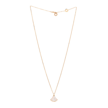 Bulgari 18K Rose Gold Diamond Mother of Pearl Small Divas' Dream Pendant Necklace 3 of 5