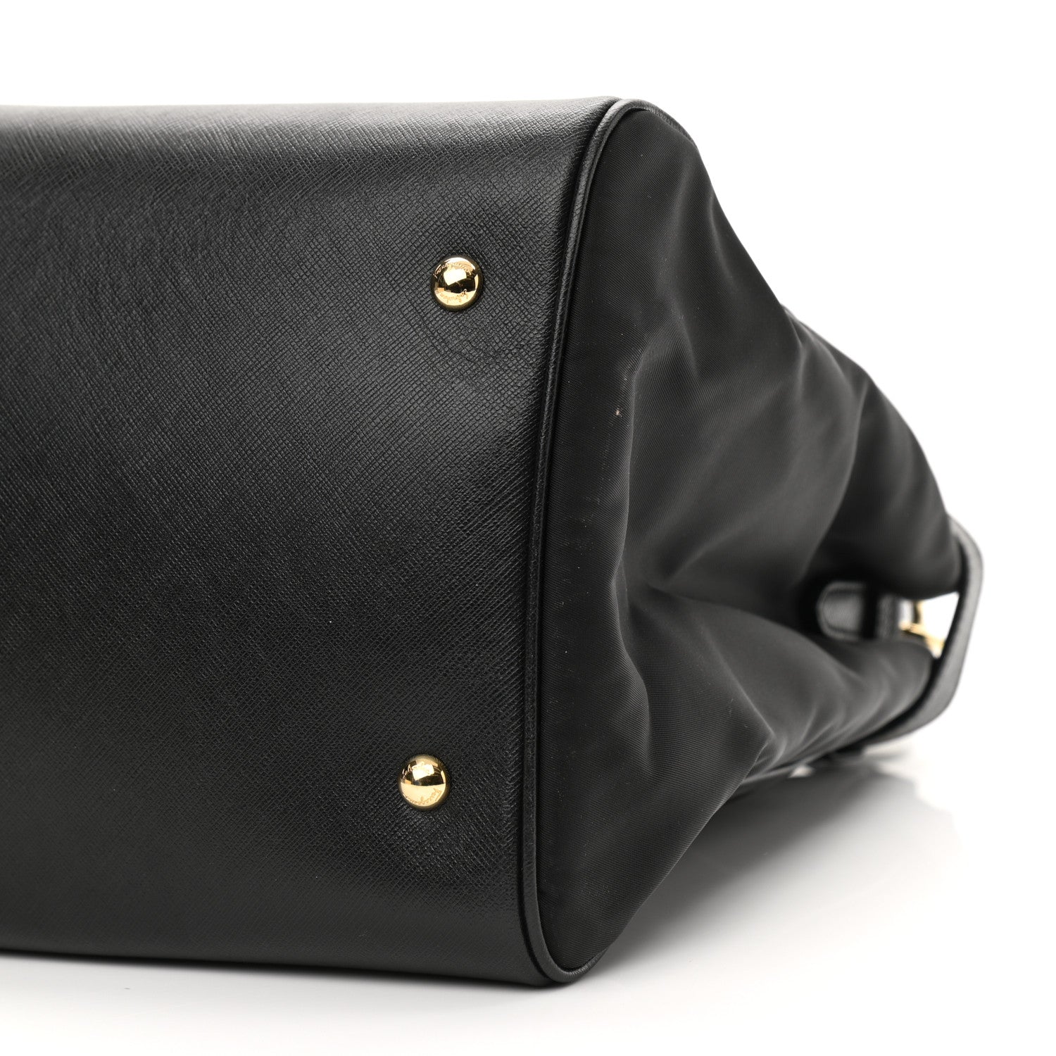 Salvatore Ferragamo Nylon Hammered Calfskin Batik Tote Black 9 of 9