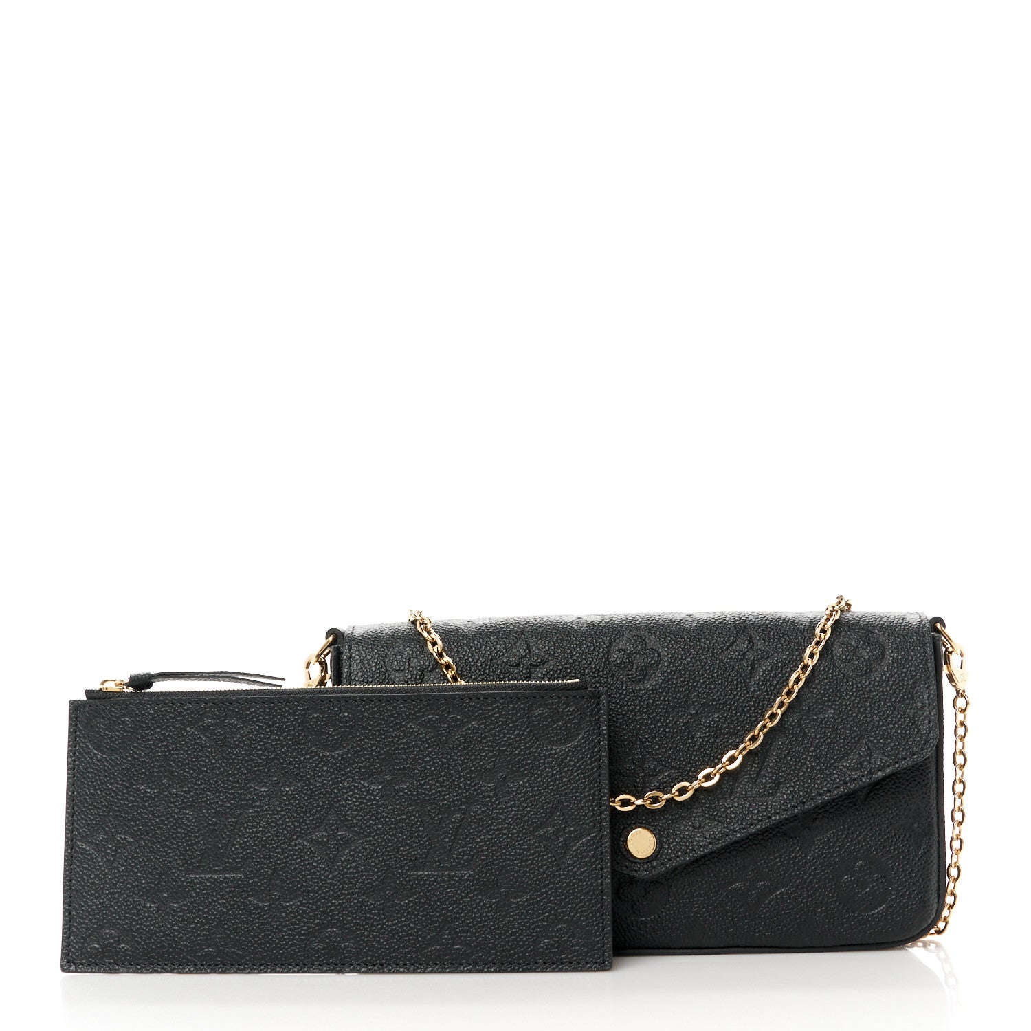 Louis Vuitton Empreinte Pochette Felicie Chain Wallet Black 3 of 12