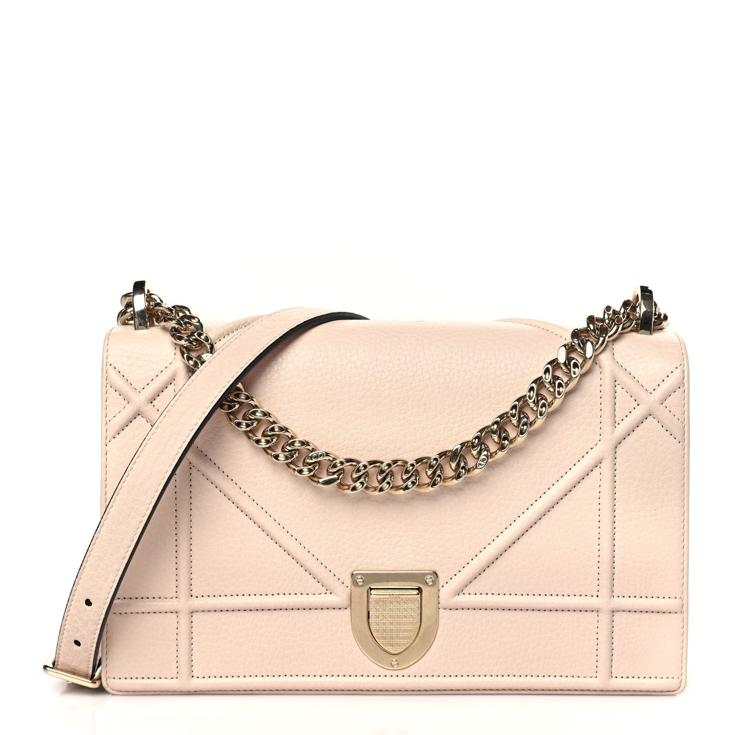 Christian Dior Grained Calfskin Medium Diorama Flap Bag Rose Poudre 1 of 10