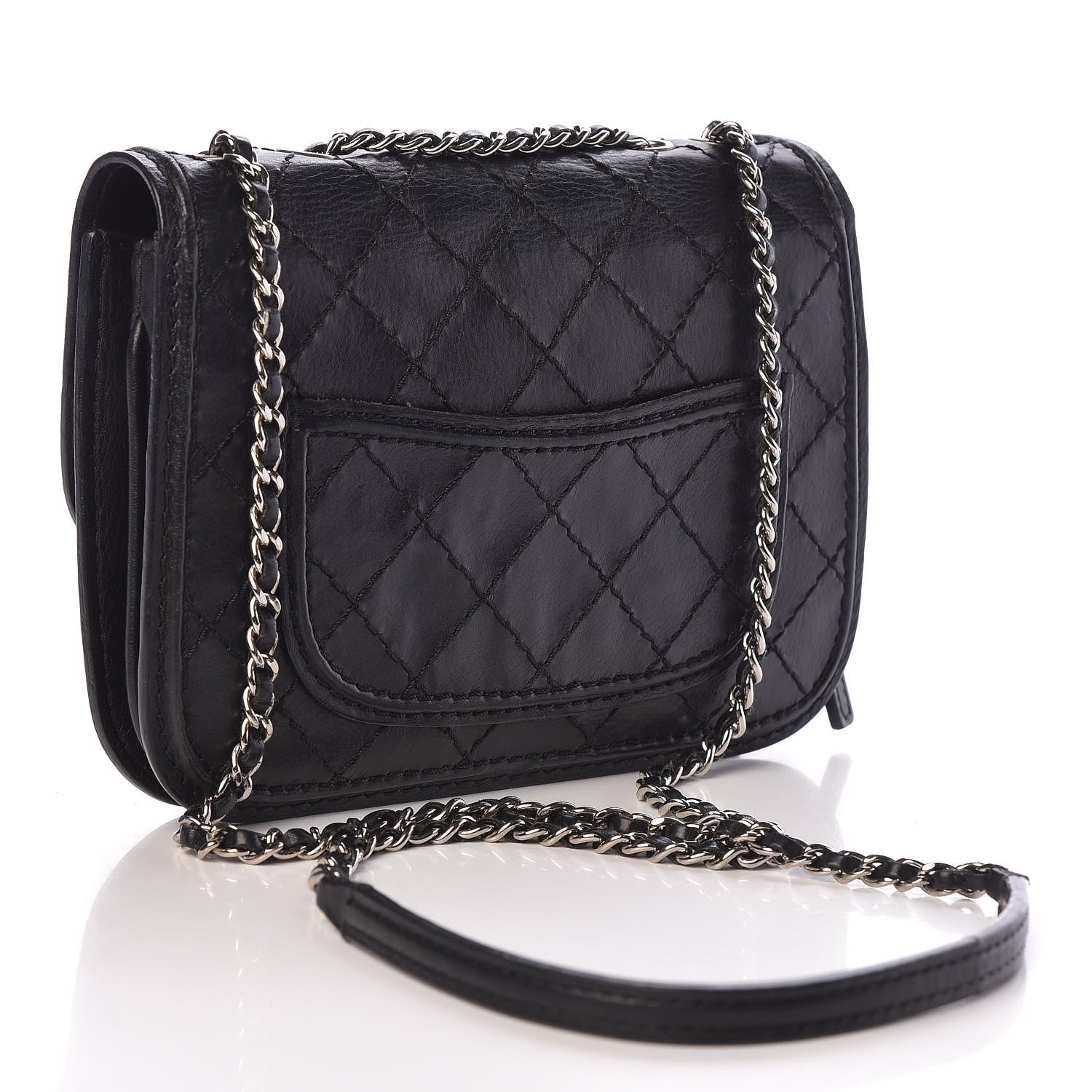 Chanel Calfskin Stitched Small Crossbody Flap Black 3 of 11