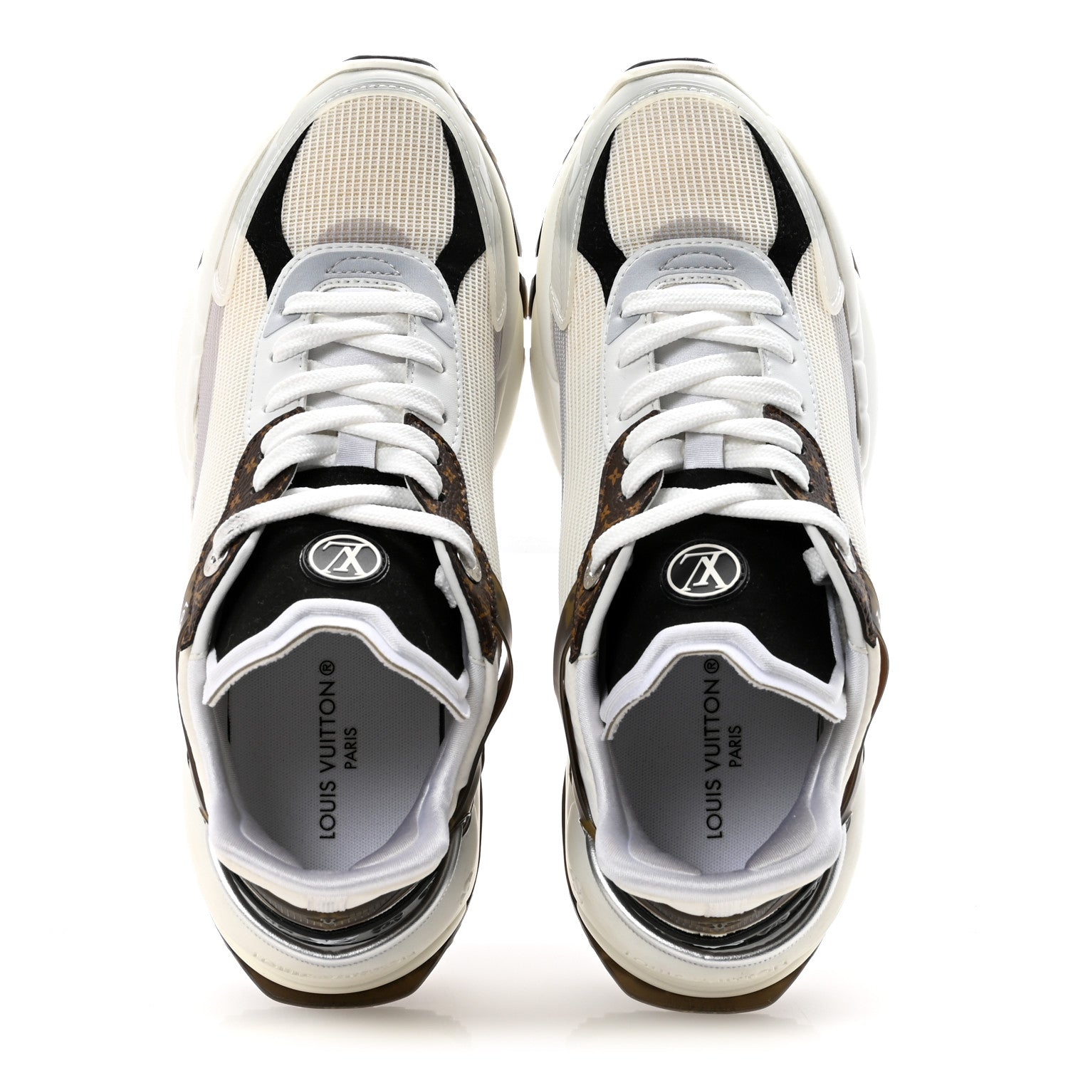 Louis Vuitton Monogram Calfskin Run 55 Sneakers 37 White 1797666