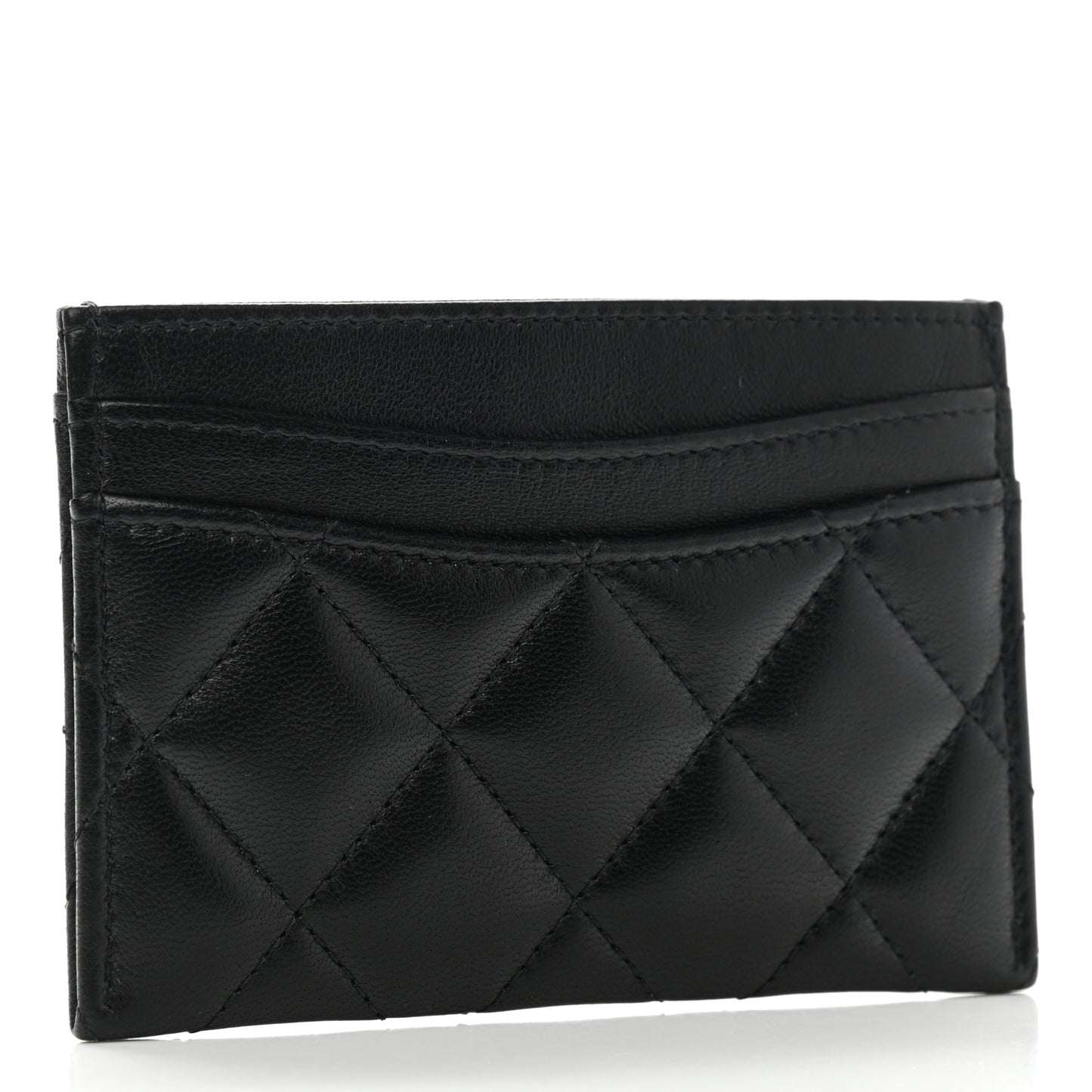 Lambskin Quilted Card Holder So Black