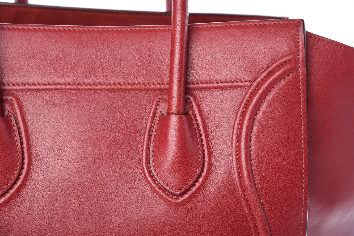 Celine Supple Calfskin Medium Phantom Luggage Red 12 of 21