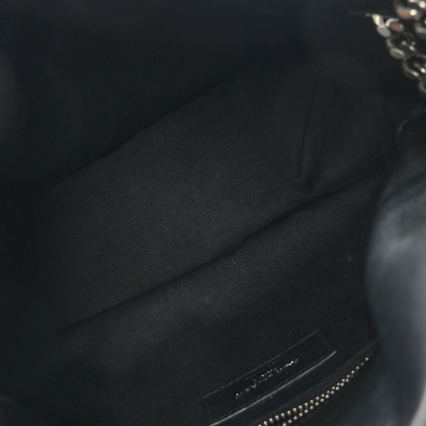 Lambskin Quilted Small Loulou Puffer Monogram Chain Satchel Black