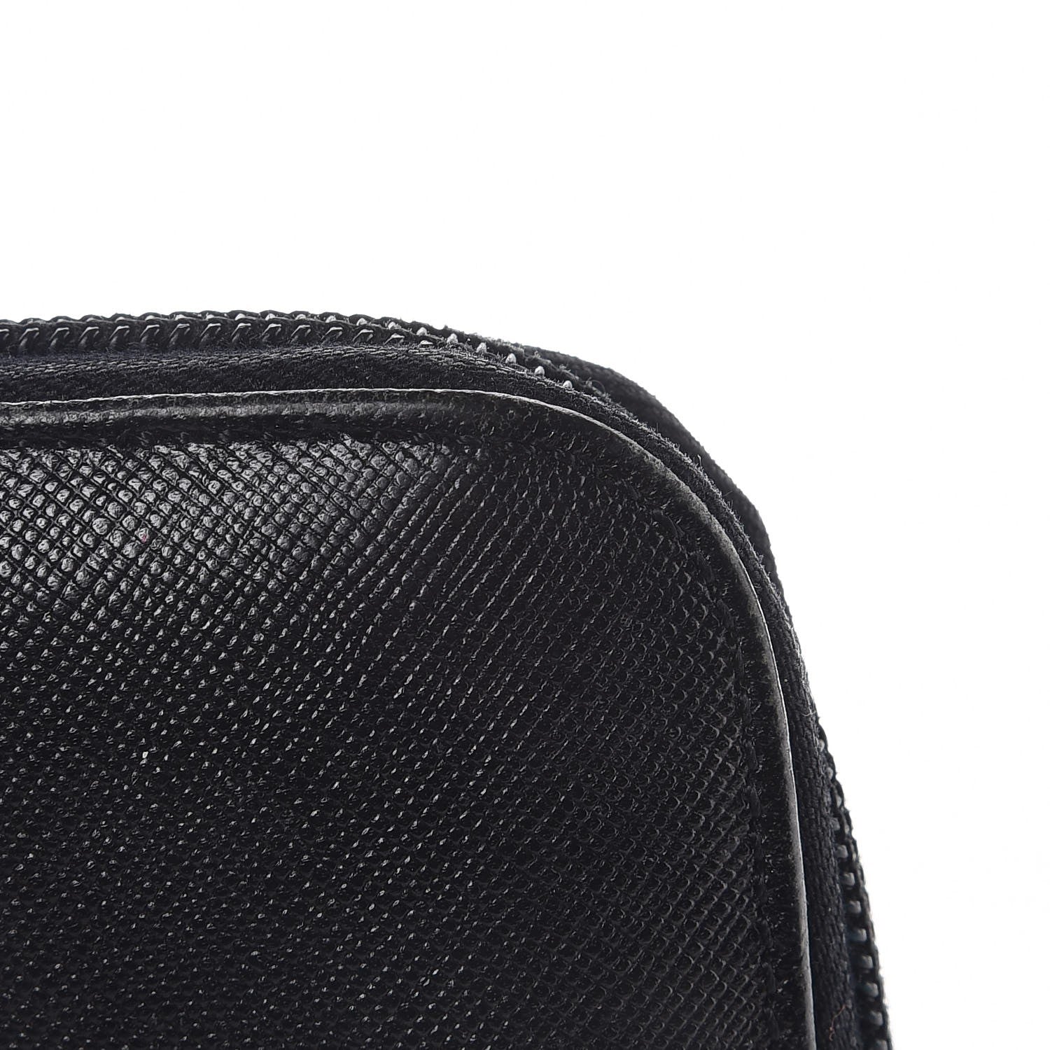 Prada Saffiano Zip Around Wallet Black 10 of 19