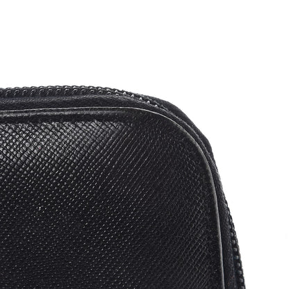 Prada Saffiano Zip Around Wallet Black 10 of 19