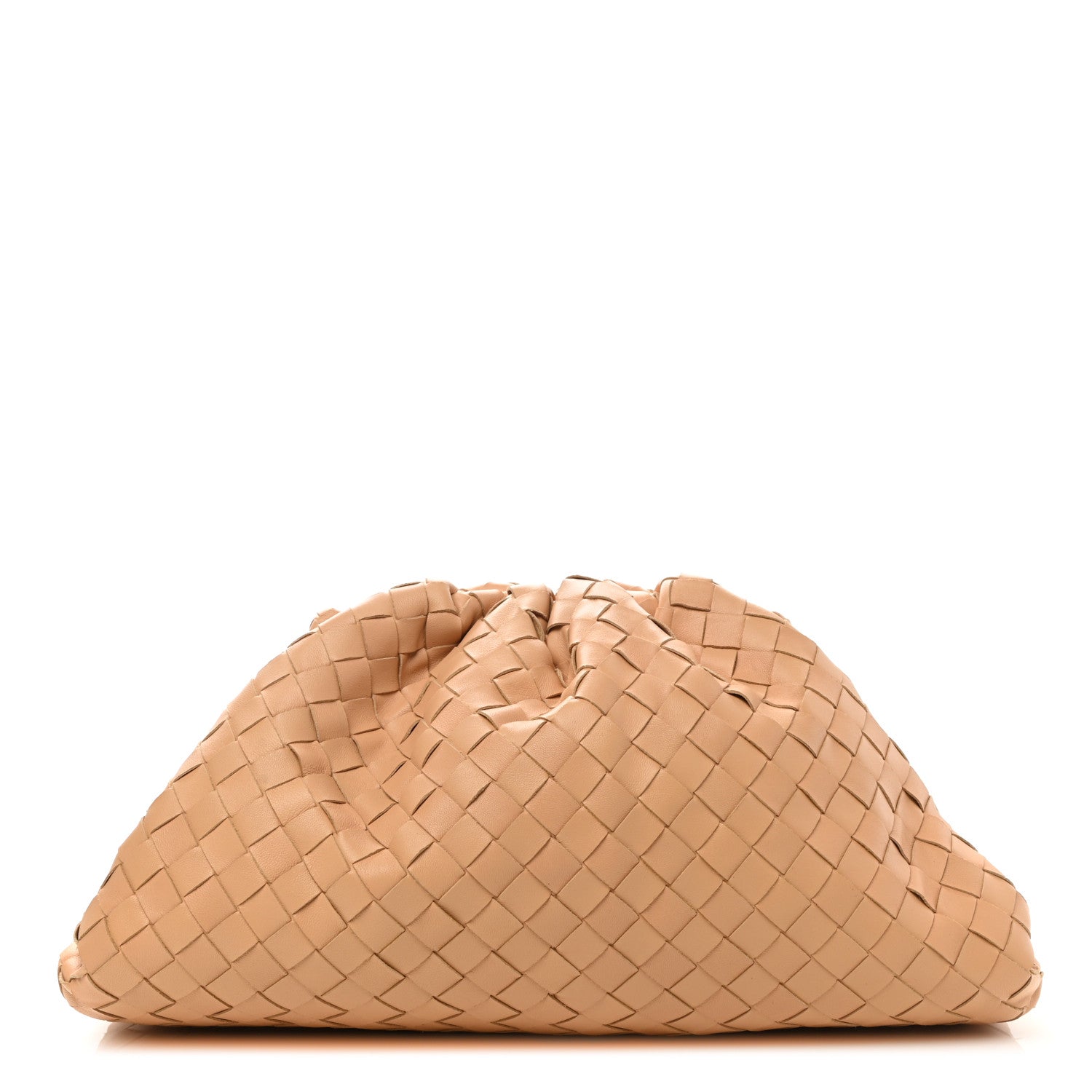 Bottega Veneta Nappa Maxi Intrecciato The Pouch Oversized Clutch Almond 1 of 10