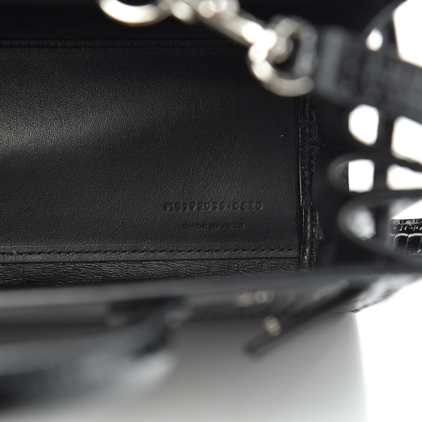 Calfskin Crocodile Embossed Nano Sac De Jour Black