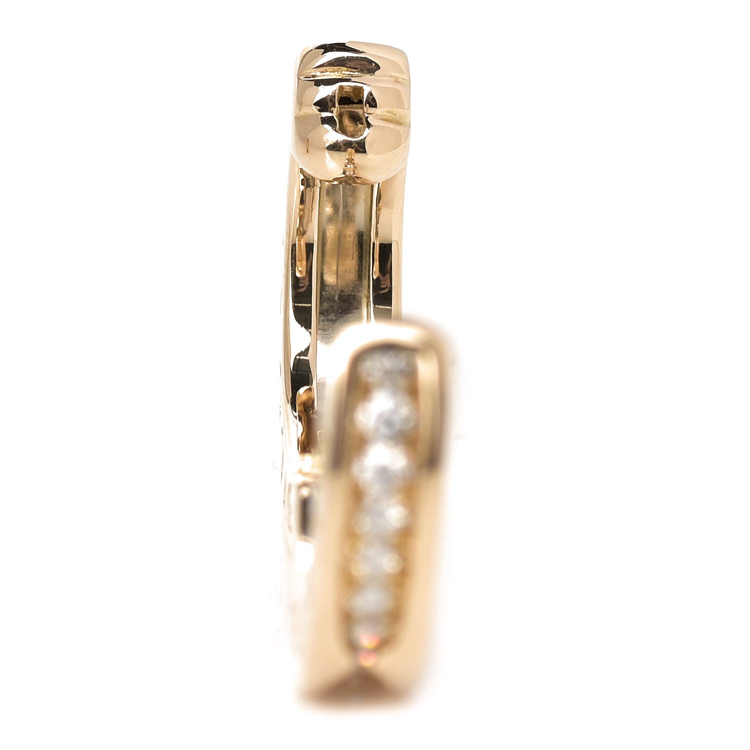 Bulgari 18K Yellow Gold Diamond Small B.Zero1 Hoop Earrings 4 of 7