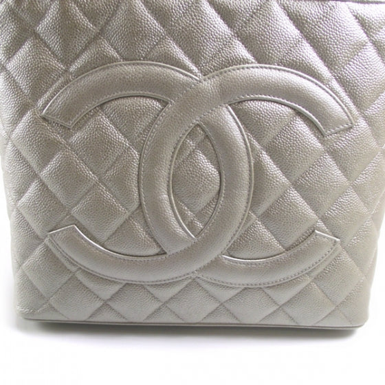 Caviar Medallion CC Tote Gold Silver