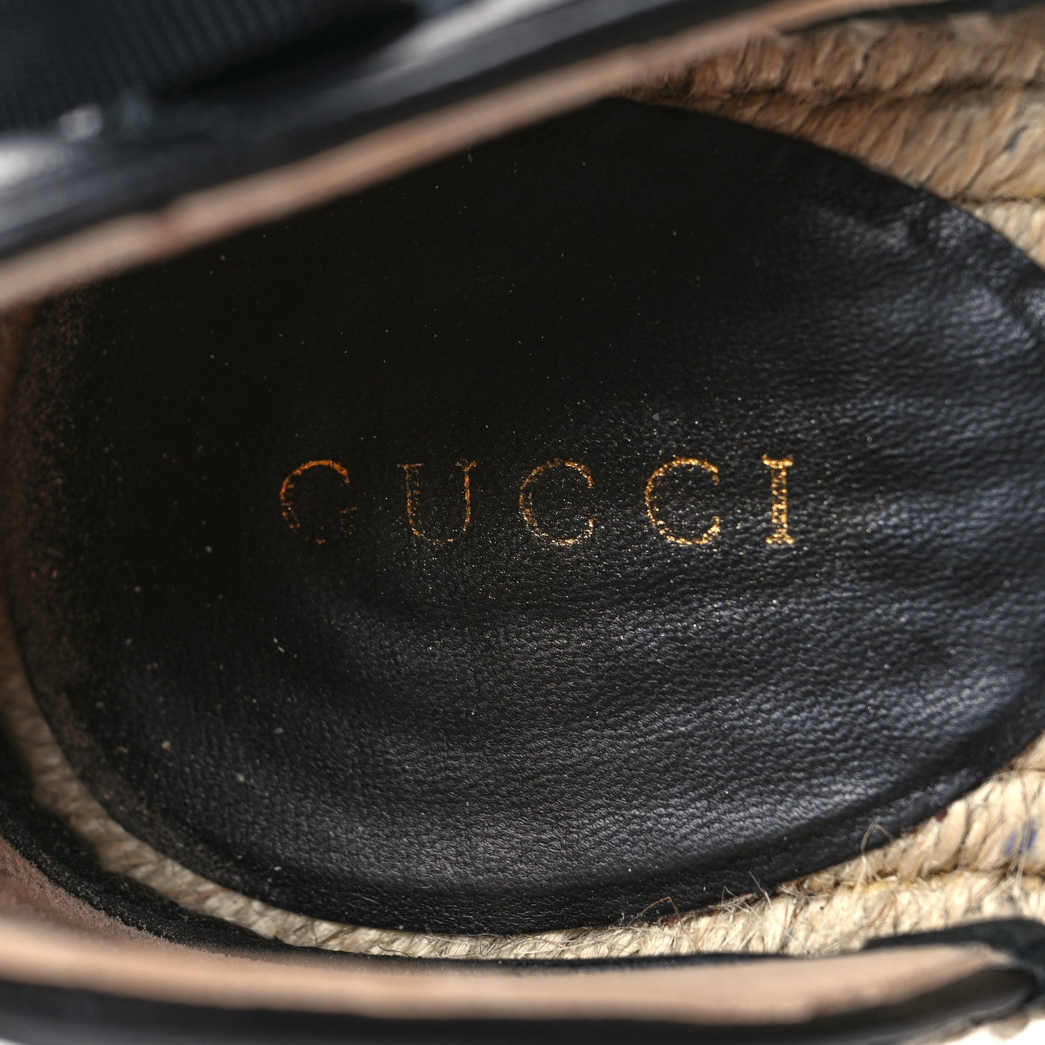 Gucci Nappa Matelasse GG Marmont Ankle Wrap Platform 35/120mm Espadrille Wedges 37.5 Black 9 of 9