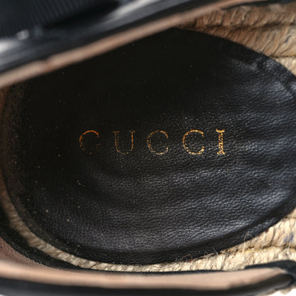 Gucci Nappa Matelasse GG Marmont Ankle Wrap Platform 35/120mm Espadrille Wedges 37.5 Black 9 of 9