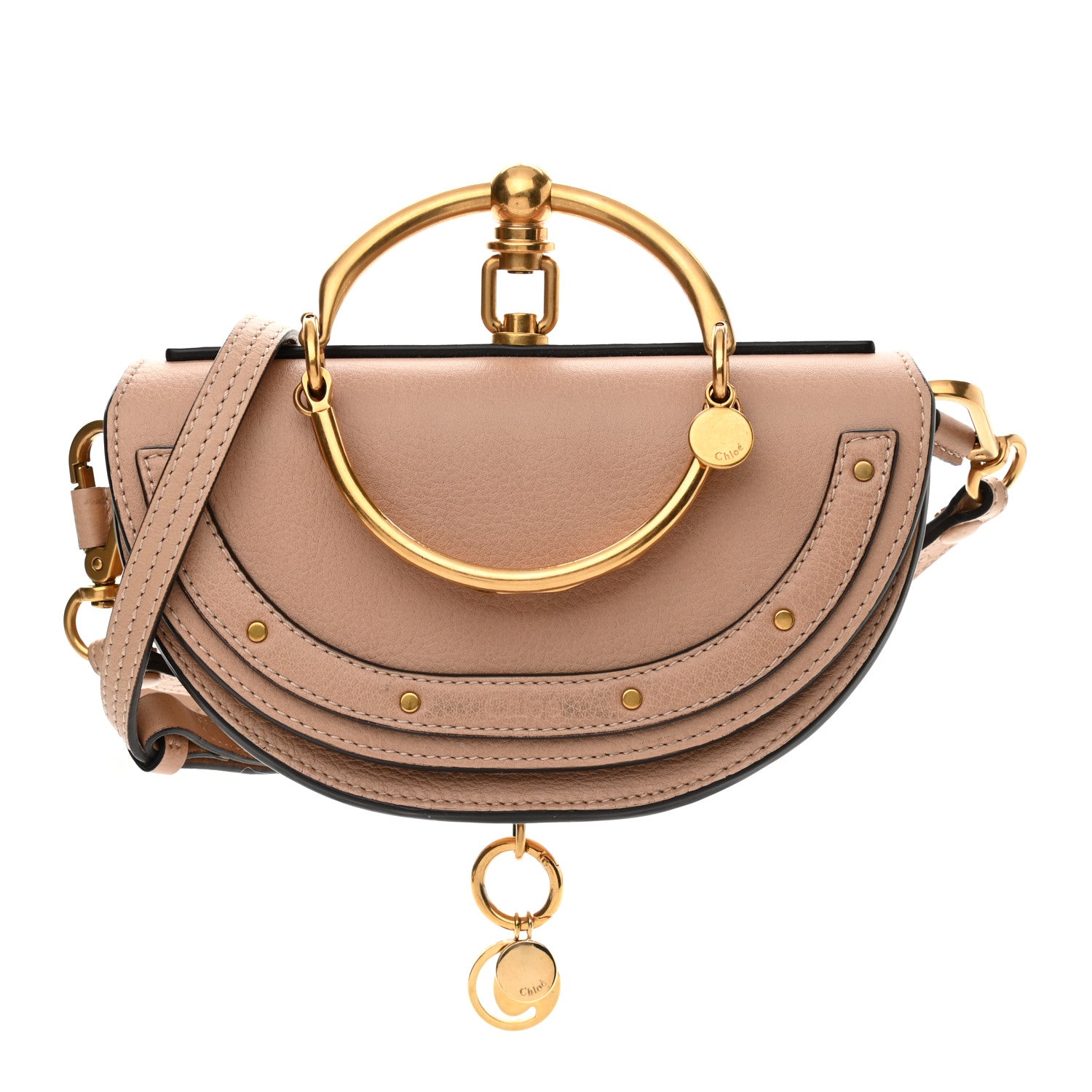 Chloe Calfskin Small Nile Bracelet Minaudiere Bag Biscotti Beige 1 of 10