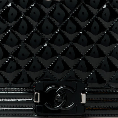Chanel Patent Calfskin Quilted New Medium Plexiglass Boy Flap Black 8 of 12